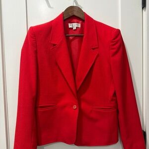 VINTAGE ADOLPH SHUMAN for Lilli Ann Chic Red Women's Blazer MADE IN USA timeless